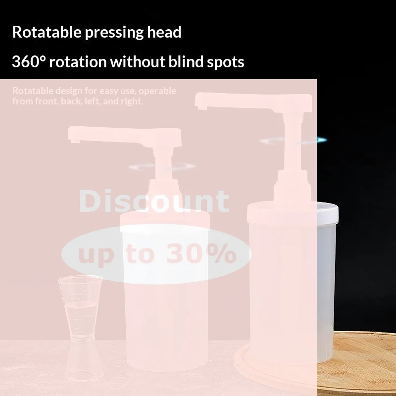 1Pcs Kitchen Honey Container 5-30CC Liquid Dispenser With Scale Coffee Syrup Bee Drip Bottle With Hydraulic Pump And Nozzle Hea