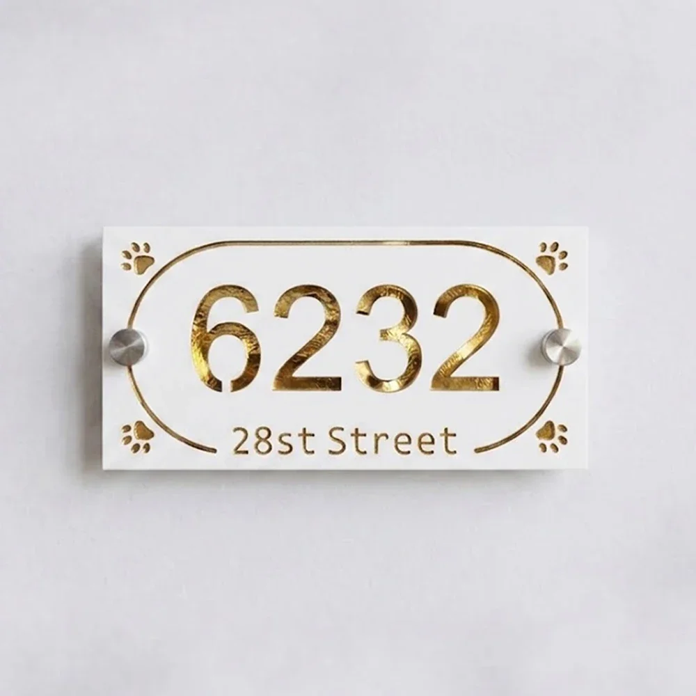 custom-pet-house-number-sign-personalized-address-plaque-with-paw-print-gold-metal-effect-acrylic-door-sign-for-dog-lovers-home