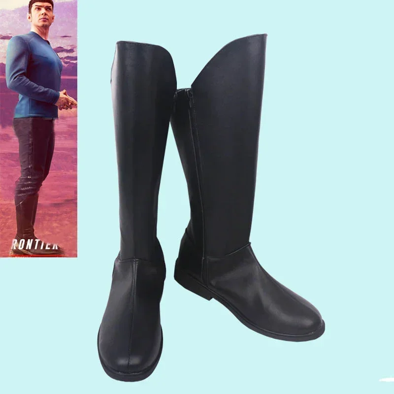 Cosdea Cosplay Shoes Strange New Worlds Pike Boots for Men and Women Costume Spock Black and White Version Shoes Halloween Party