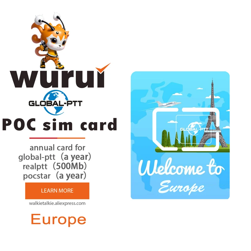 global-ptt iot sim card for POC walkietalkie radio internet 4g unlimited without registration chip for European union UK france