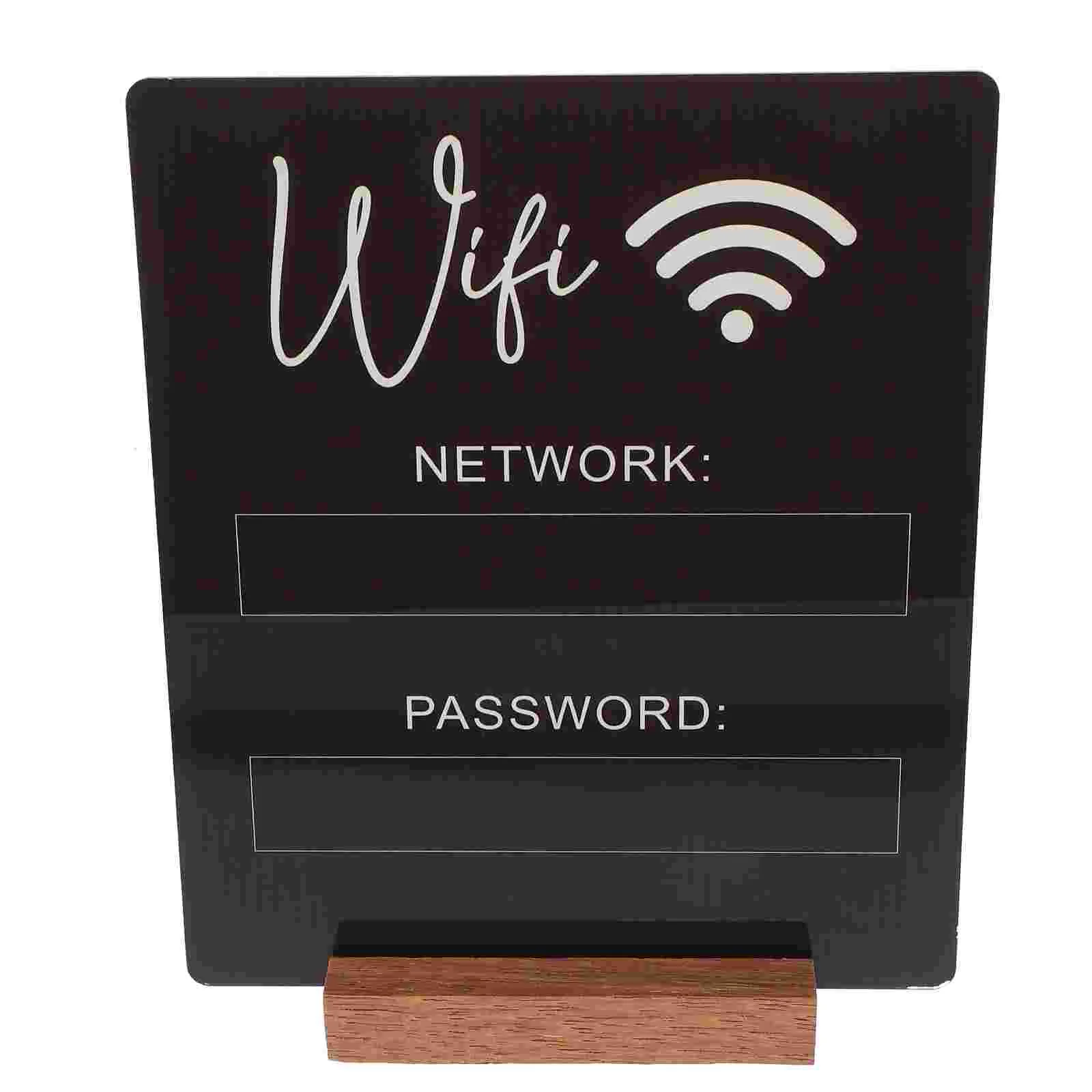 Wifi Password Sign Stand for Guests Wireless Reminder Table Acrylic Hotel Network