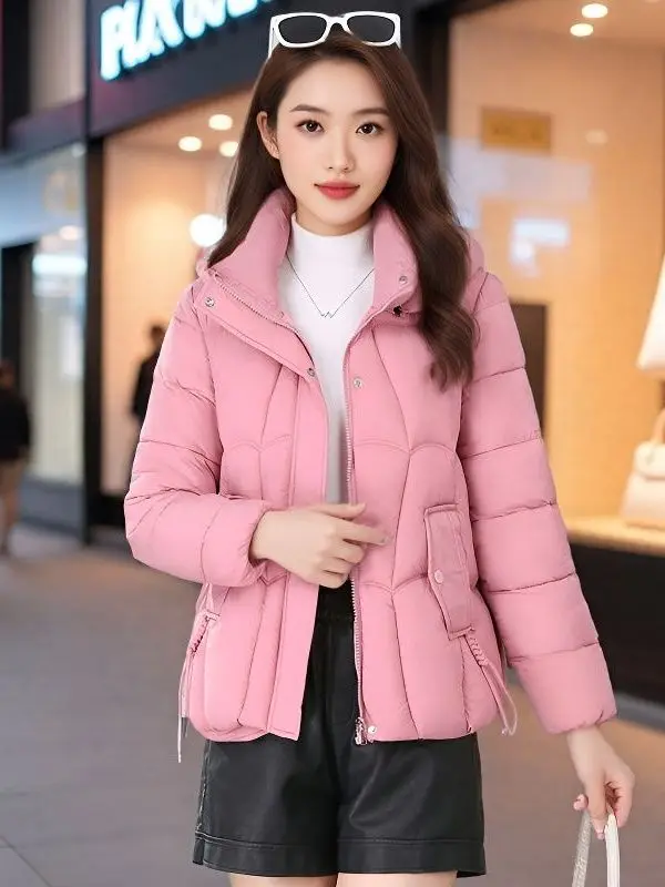 

Women's ort Thiened Cotton Jaet 2025 New Winter Warm Sli Faion Small Size Cotton Coat Commute Simple Sle