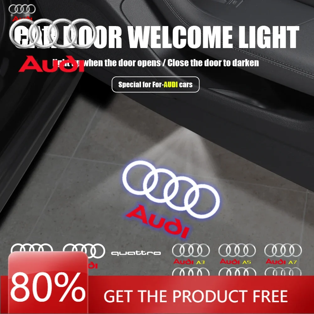 

2026 Hot Interior Stickers For Audi A3 8V 8P A6L A5 A7 Q3 Q5 Q7 A4 B5 B6 B7 B8 A1 RS TT S3 S6 Sline Quattro Car Door HD Welcome