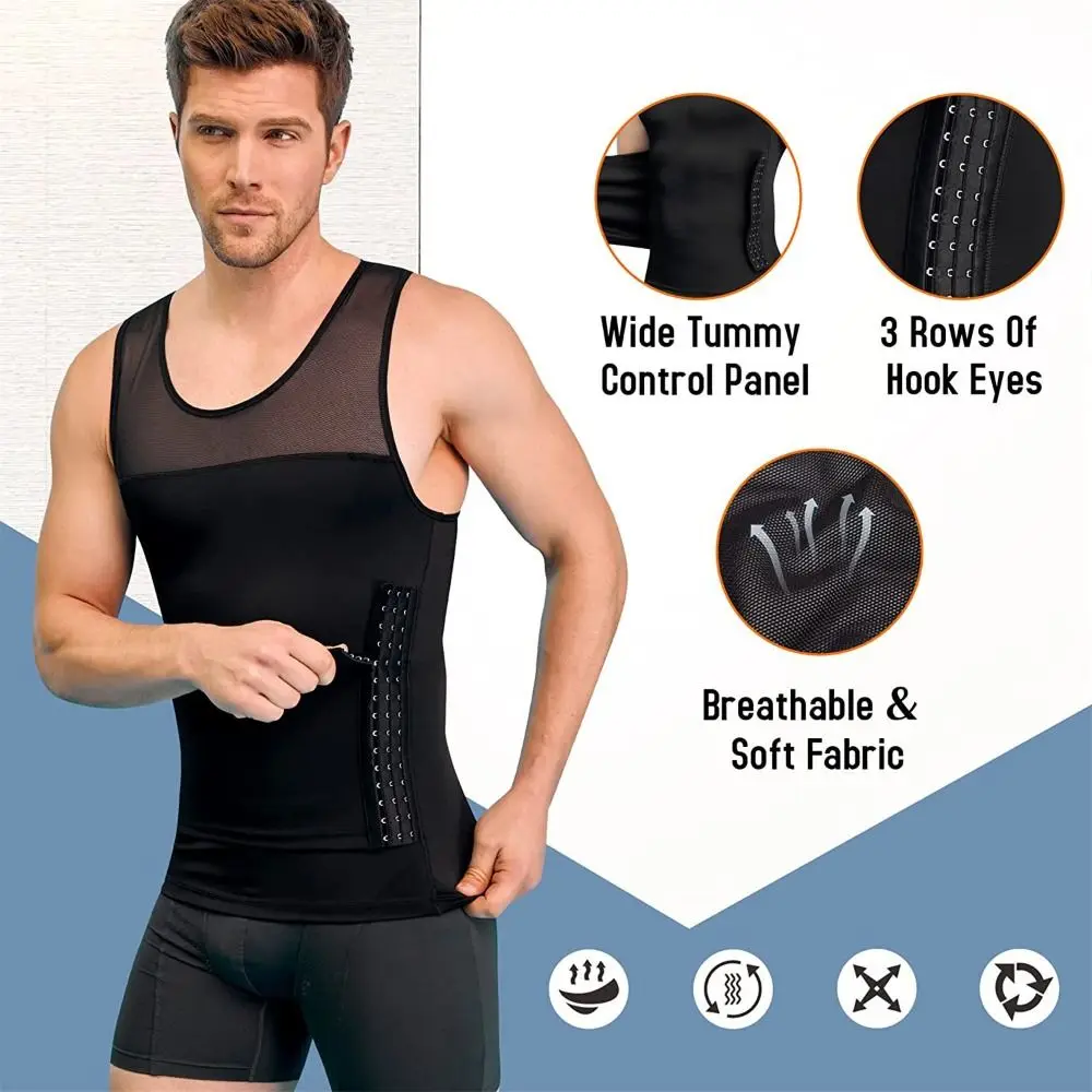 

Belly Contracting Body Shaper Vest Men Thin Elastic Tummy Control Underwear Undershirts Lingerie Slimming Shapewear