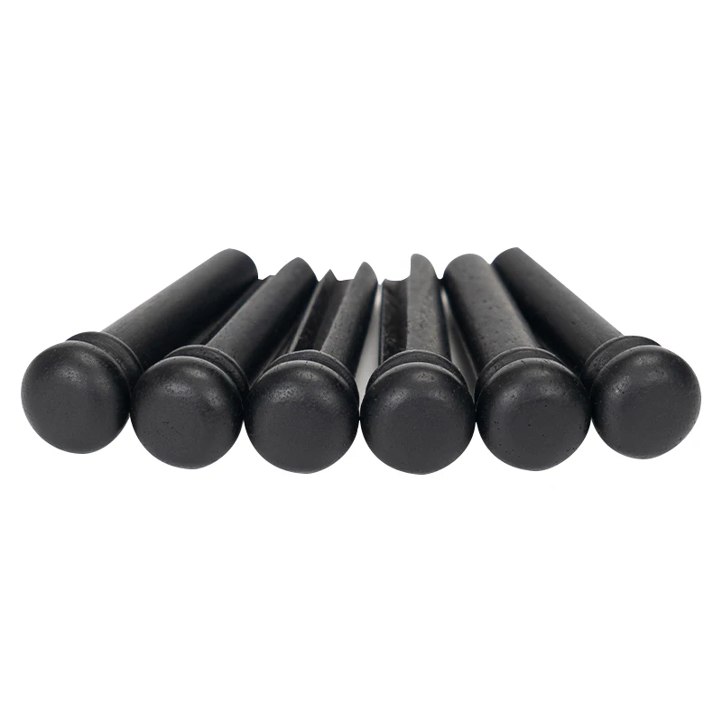 Wosion    Ebony acoustic guitar Bridge Pins Black  ， A set of 6。  Guitar Fixed string nail
