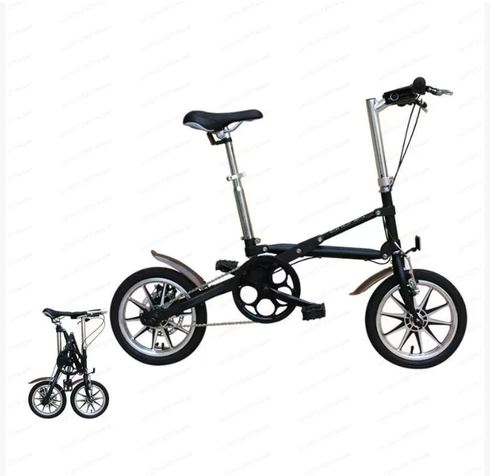 

14 Inch Ultra Lightweight Portable Variable Speed Folding Bicycle Gift Bicycle, One Second Fast Folding Pedal Bicycle