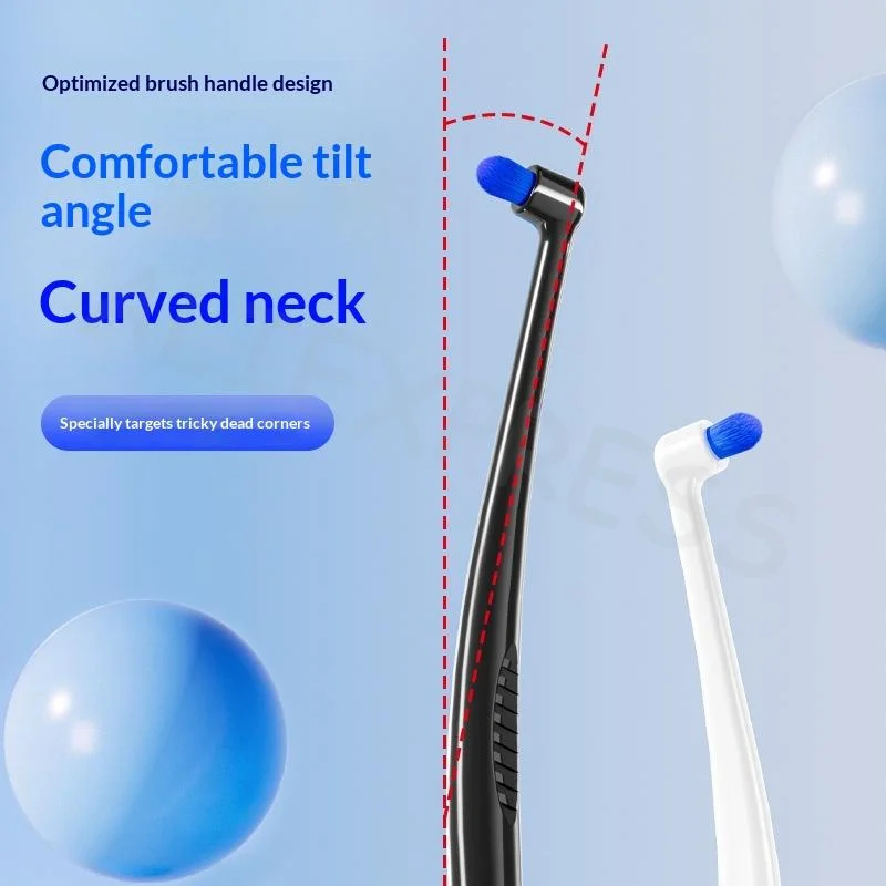 فرشاة أسنان ملونة برأس صغير وحزمة واحدة بين الأسنان، فرشاة أسنان ذات شعيرات ناعمة لتنظيف الأسنان العميق عن طريق الفم