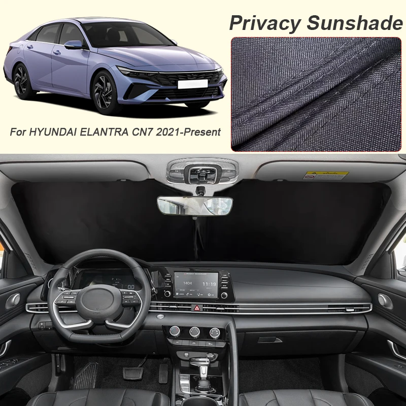 

Автомобильный солнцезащитный козырек для черного окна для Hyundai ELANTRA CN7 2021-2026Auto, анти-УФ-изоляция, защитная крышка, аксессуар для интерьера