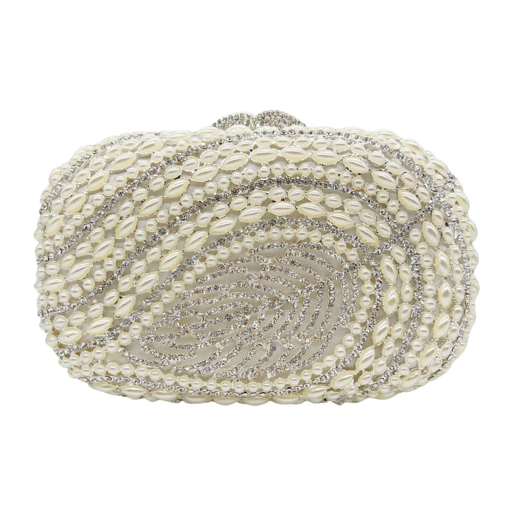 

New Leaf Hollow Diamond Dinner Bag Banquet Pearl Rhinestone Clutch Women's Crystal Handbag Rhinestone Purse Luxury Bags Designer
