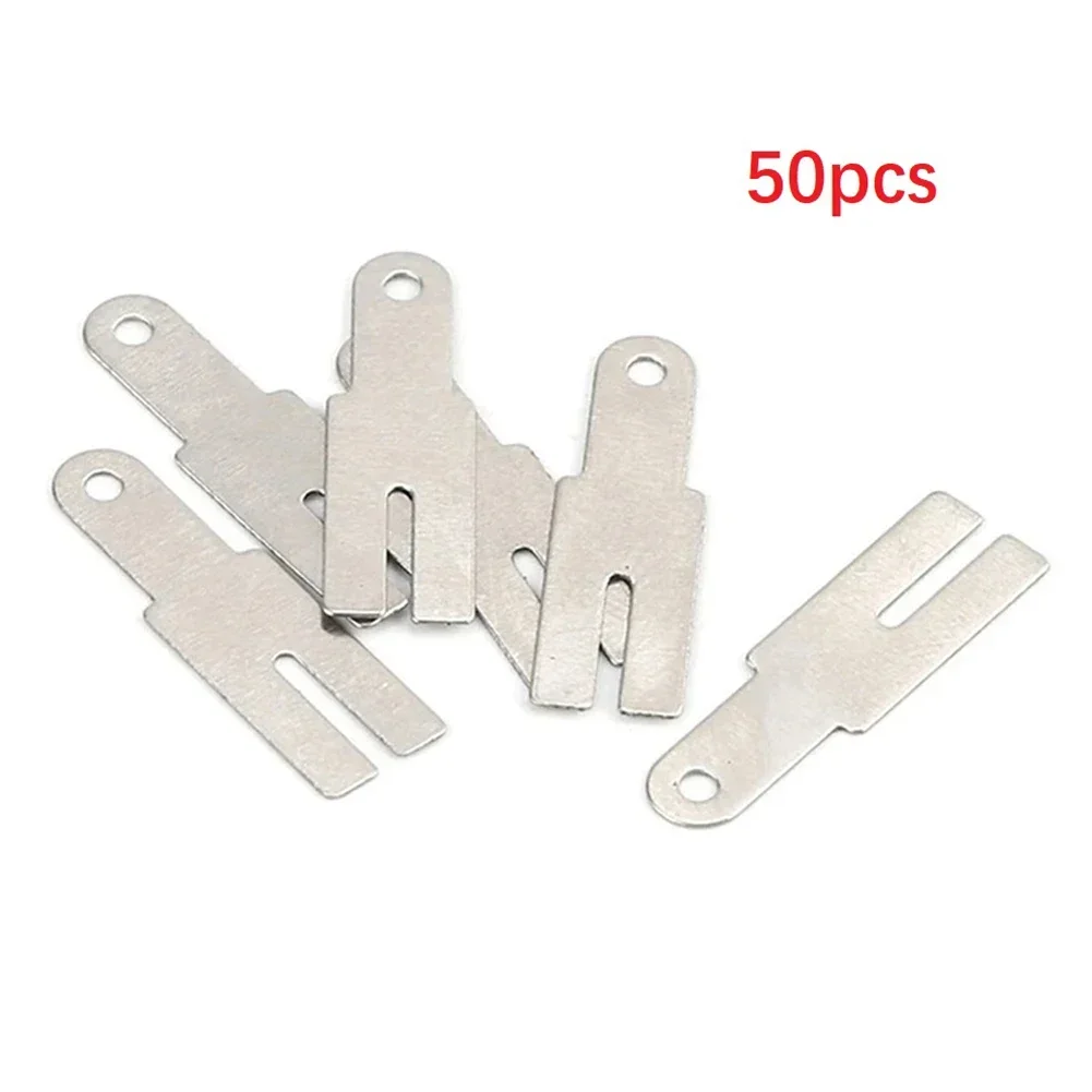 50 Pcs Y Shaped Nickel Sheets Battery Connection Nickel Plated Steel Strip 5.7*20mm For Spot Welder Welding Soldering Tools