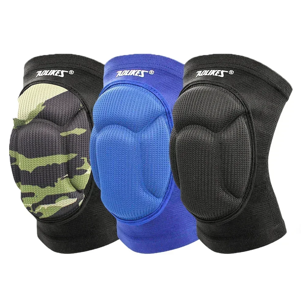 1 Pair Protective Thick Sponge Knee Pads Brace - High Elastic Non-Slip Basketball Volleyball Knee Sleeves Support