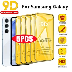 5 Stück 9d gehärtetes Glas für Samsung Galaxy A73 A55 A54 A34 A13 A14 A53 A52 A12 A33 A23 A32 A15 A03 M12 M32 M52 Displays chutz folie