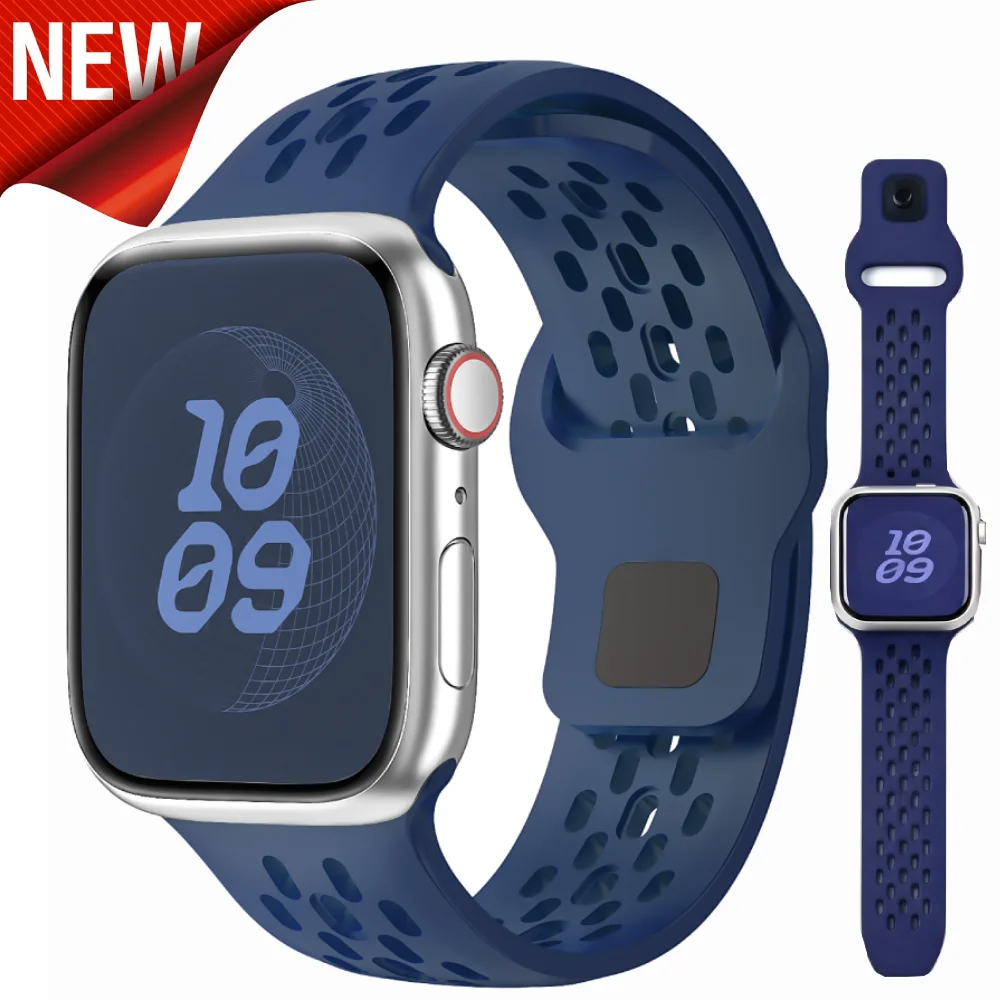 Silikonarmband für Apple Watch, 46 mm, 41 mm, 44 mm, 49 mm, 40 mm, 38 mm, 45 mm, 42 mm, Armband für iWatch Series 12, 11, 10, 9, 8, 7, 6, SE, 5.