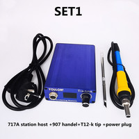 Quick Heating OLED Digital soldering station electronic Soldering Iron welding tool with 907 plastic handle T12-717A