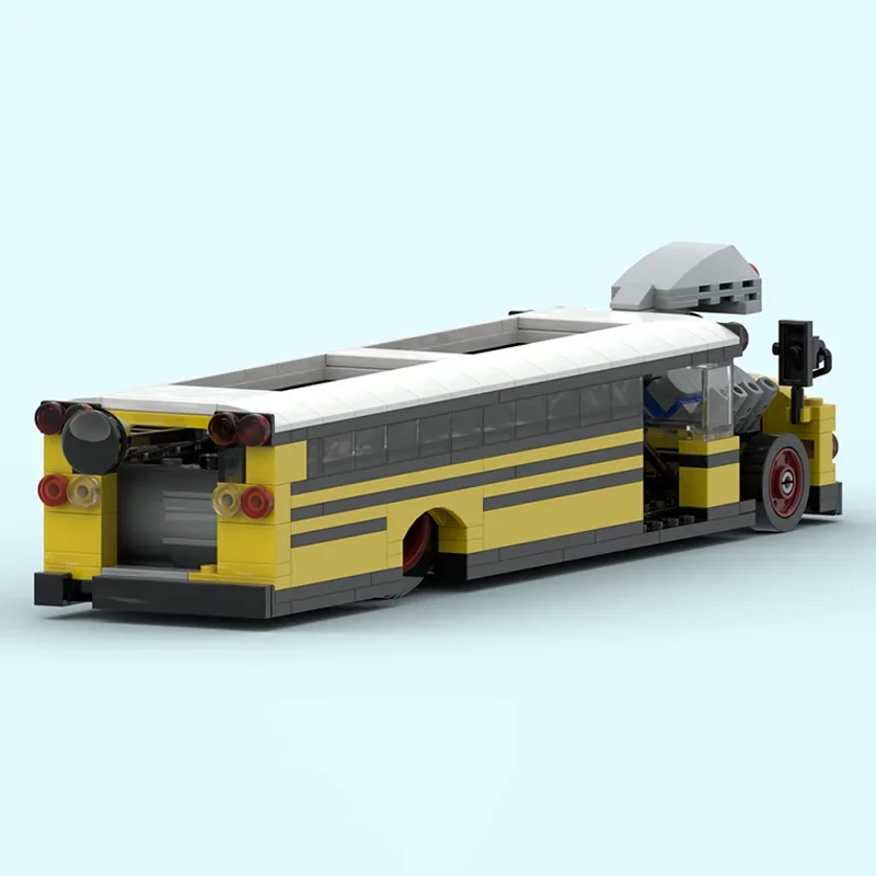 393-Piece MOC School Bus Education Express 8 Stud Wide Model Building Blocks Modular Bus Model Building Blocks DIY Toys Gift
