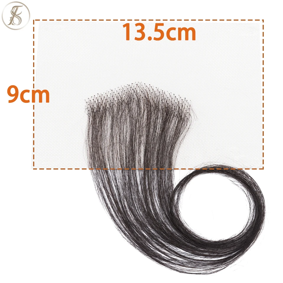 TESS 10 Zoll Frauen Topper Tempel Haarausfall Haar Hand Haken Spitze Einzelner Knoten 4g Natürliches Echthaar Ersatz unsichtbares Haarteil – Detail 1