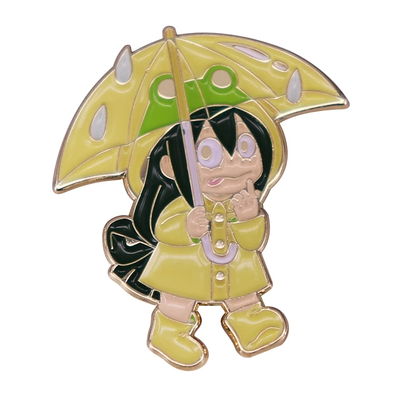 Asui Tsuyu enamel pin anime lover badge Medal Brooch Accessories