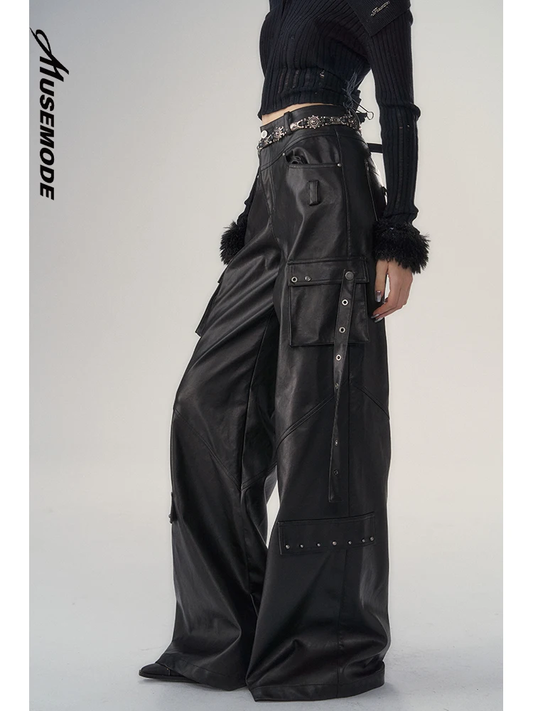 27-46 New 2024 Men Women Clothing Yamamoto Style Split Design Micro PU Leather Pants Trousers Lovers Plus Size Costumes