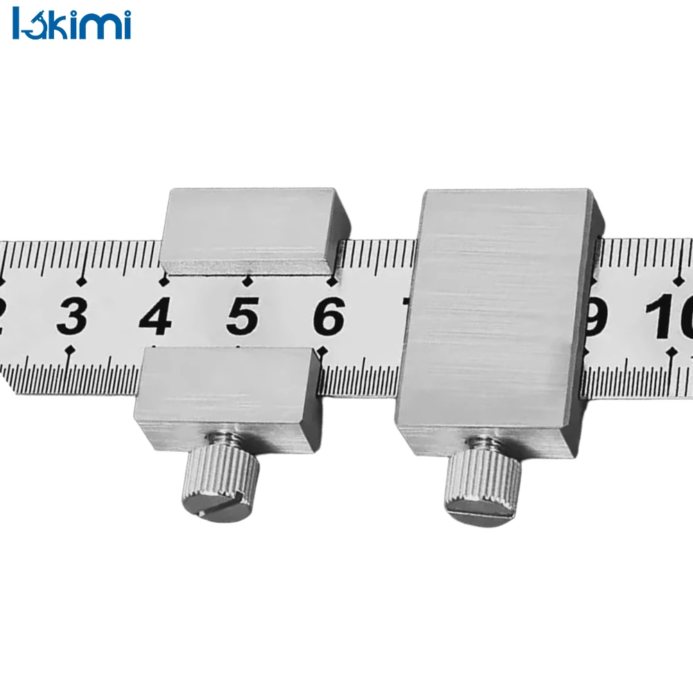 

Woodworking Tools Measuring Marking Gauge, Metal Carpentry Square Ruler with Positioning Limit Block LA-AA91
