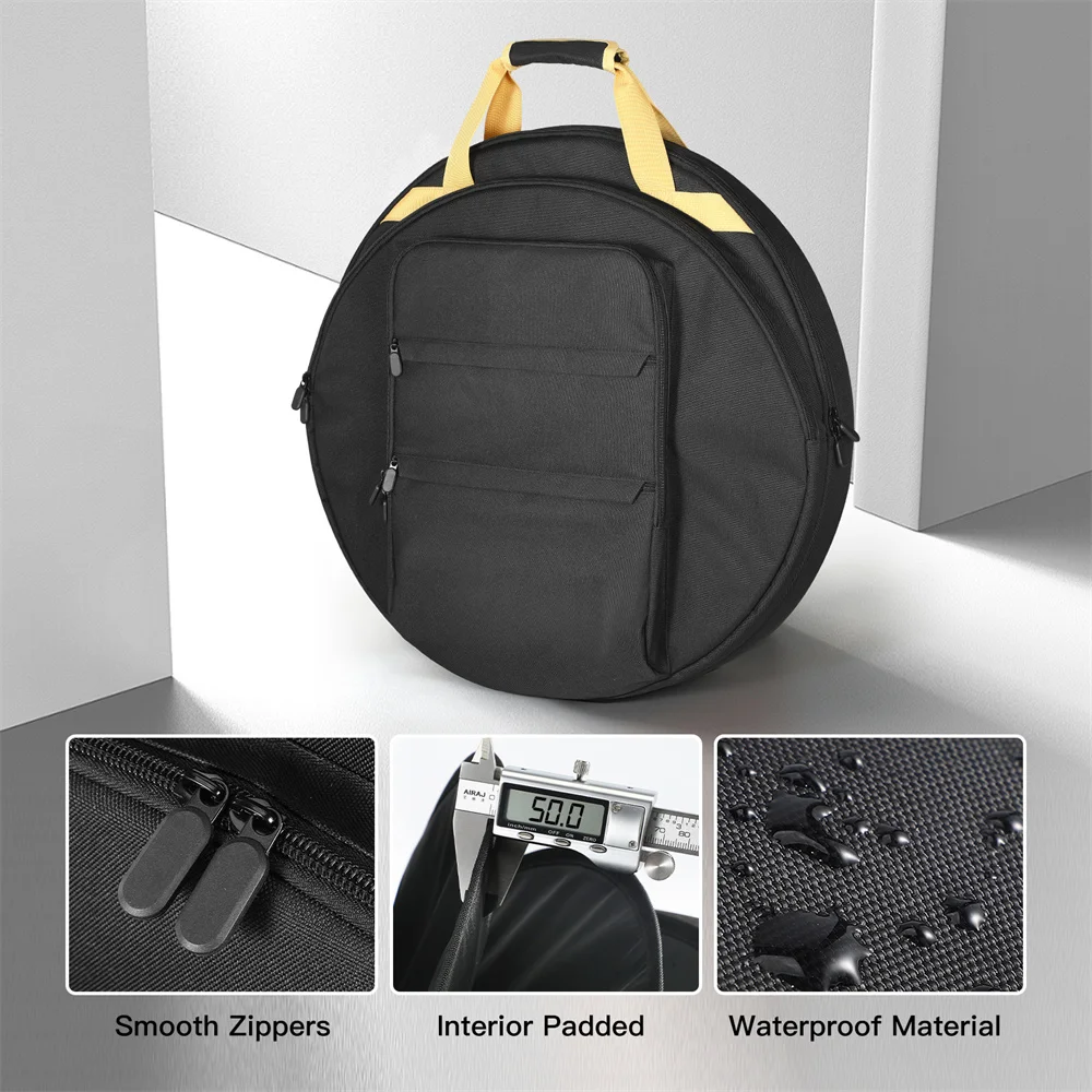 Black Cymbal Bag Shelf Drum Cymbal Handbag Backpack Organizer Bag for Drum Cymbals