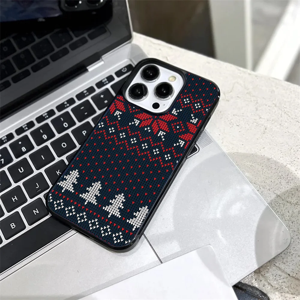 Christmas Knitting Pattern Phone Case Strong Magnetic For IPhone 15 14 13 Pro Max 11 12 Mini Alex Mirror For Magsafe