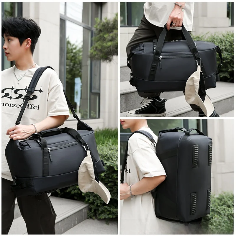 large-capacity-outdoor-waterproof-nylon-travel-bag-hiking-camping-picnic-dual-shoulder-handheld-single-shoulder-crossbody-bag
