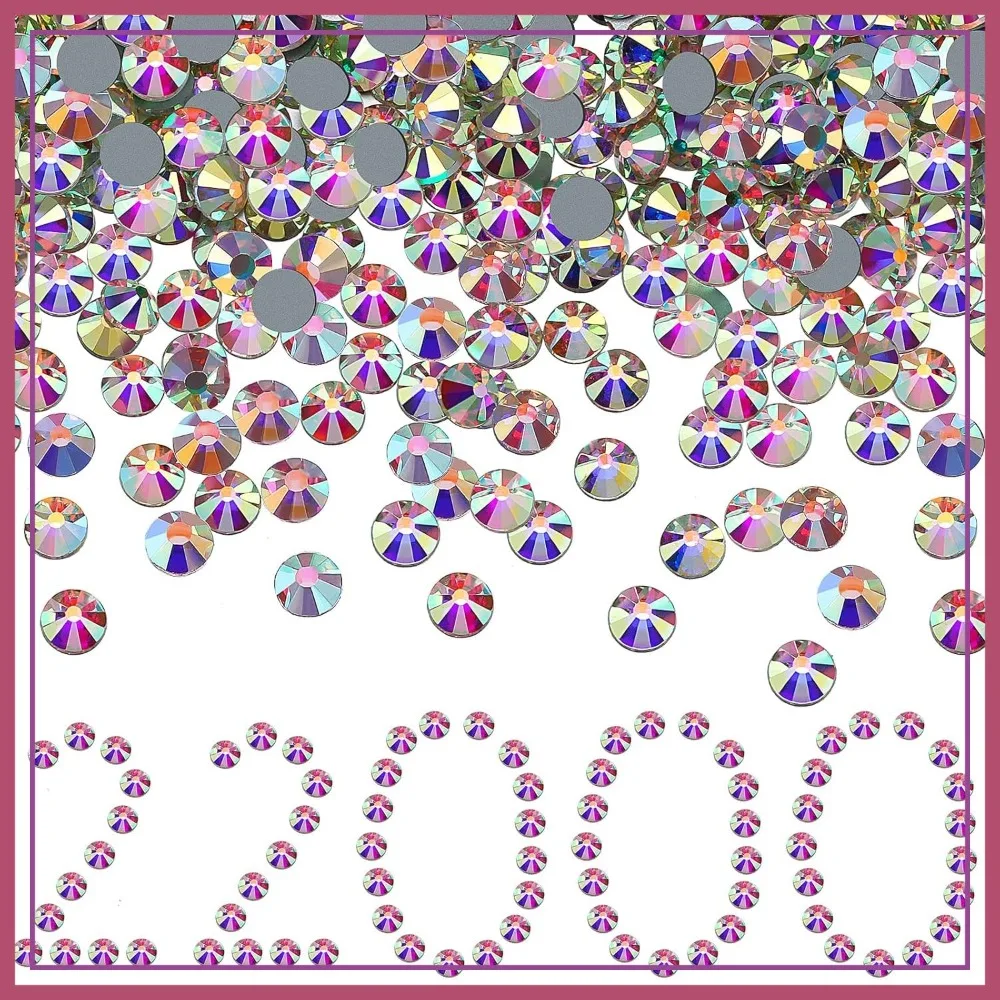 

22000 Pcs Hotfix Rhinestone Bulk Crystal Iron on Flat Back Nail Gems for DIY Crafts Clothes Shoes Decoration 2.7-2.9mm(SS10, Crystal AB)
