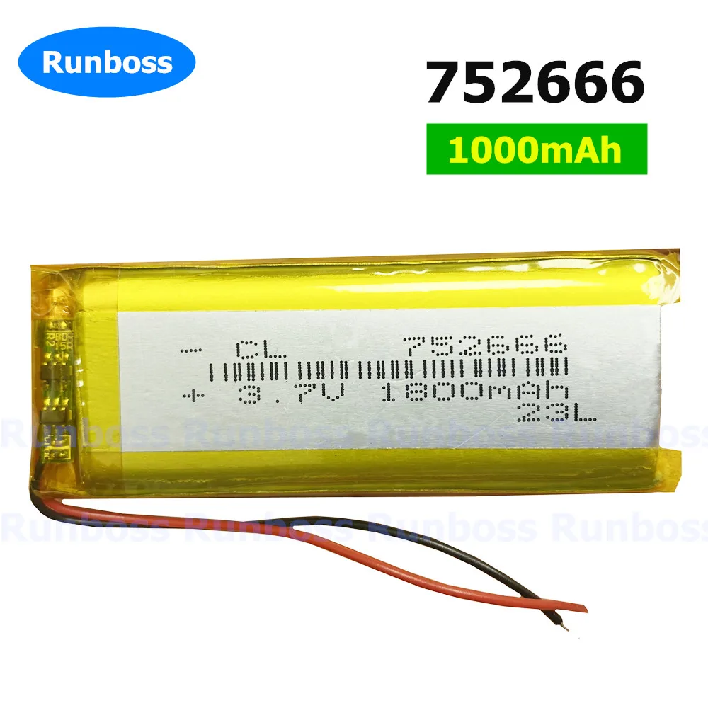 1-10PCS 752666 752565 752570 3.7V 1800mAh Polymer Lithium Battery For MP3 Notebook Machine GPS PSP E-Books Power Bank Tablet PC