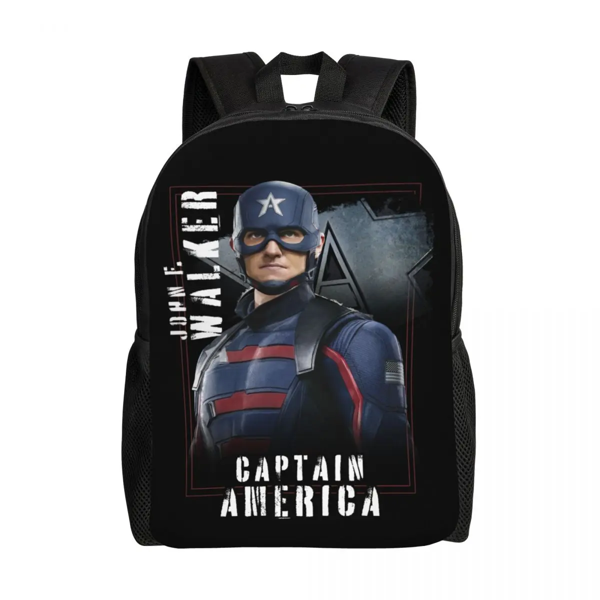 

Custom Captain America Hero Laptop Backpack Men Women Basic Bookbag for College School Student Bags