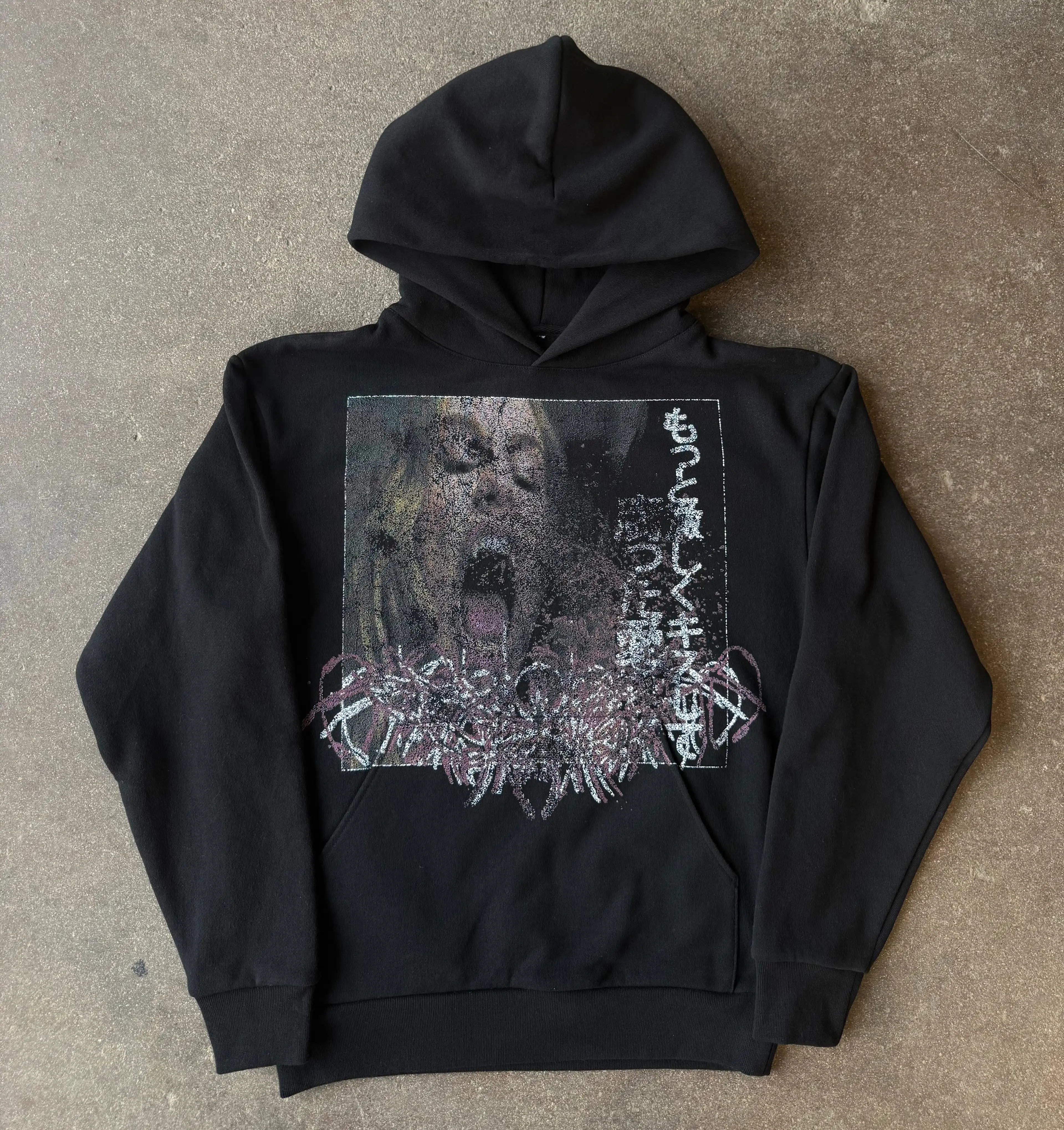 Trendy Casual Terror Print Hoodies Y2k Grunge Streetwear Harajuku Sweatshirts Tops Übergroßen Hoodie Casual Männer Kleidung
