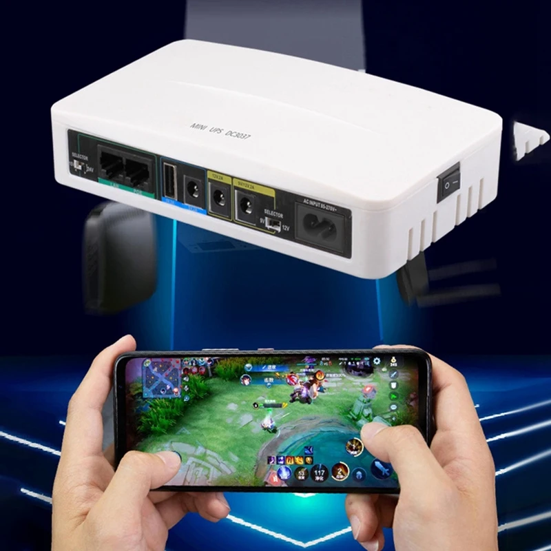 Catu daya tanpa sakelar, 5V 9V 12V 24V POE 11000Mah cadangan baterai untuk Wifi Router CCTV (colokan EU)