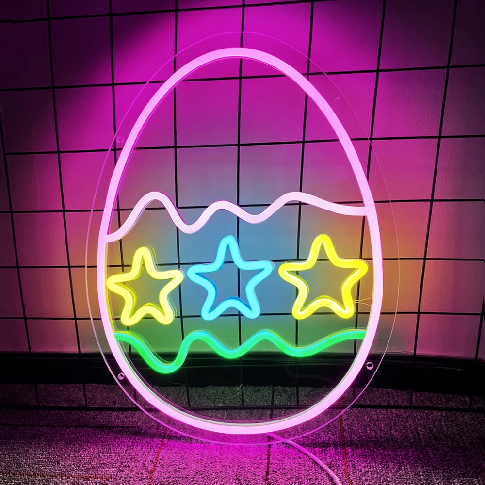 

Easter Egg Neon Signs Easter Decorations Happy Easter Neon Light Colorful, Children's Room Decoration, Easter Gifts