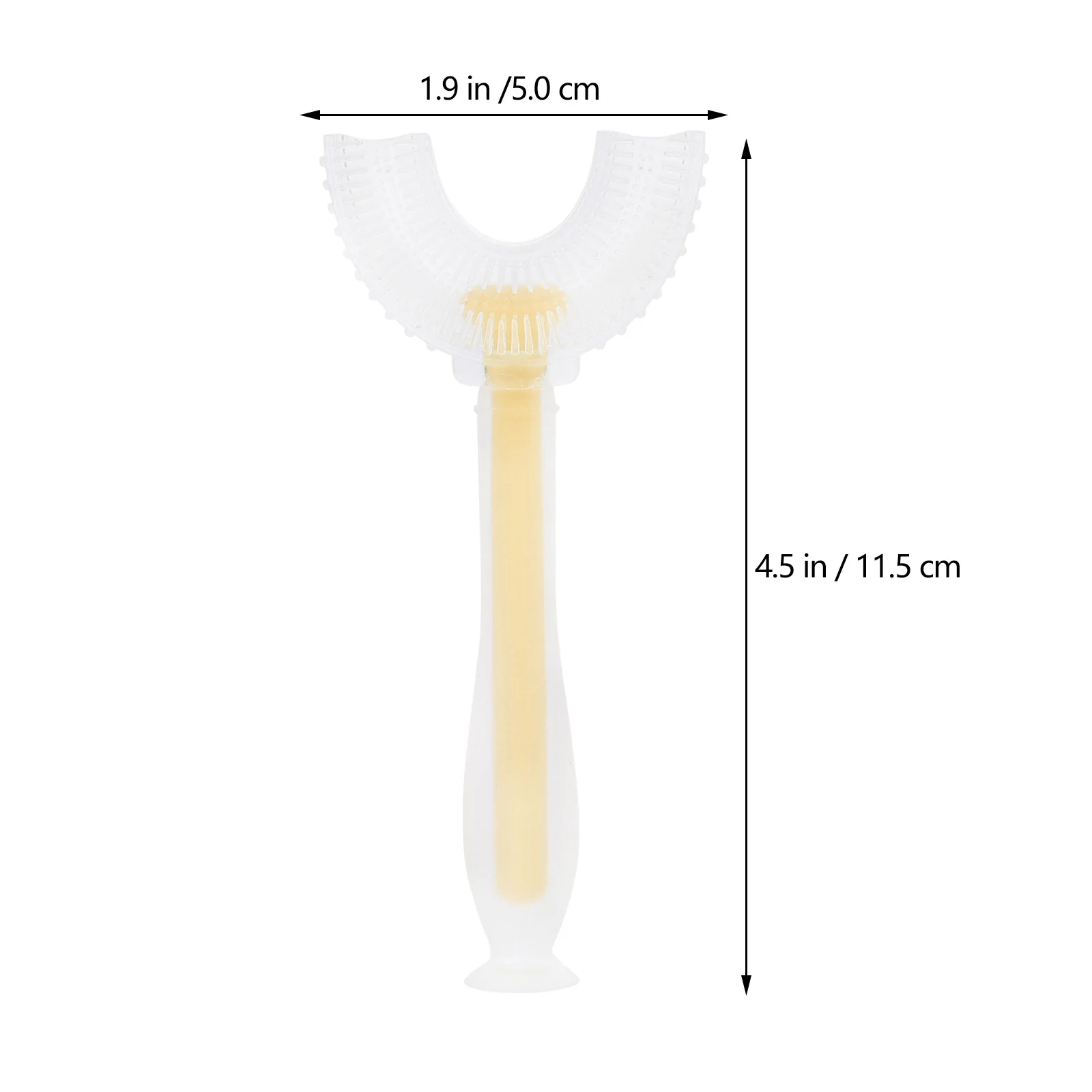 Spazzolino da denti a forma di U per la cura dentale dei neonati Bastone per la pulizia orale Spazzolini da denti pratici e fini Gel di silice Silicone creativo