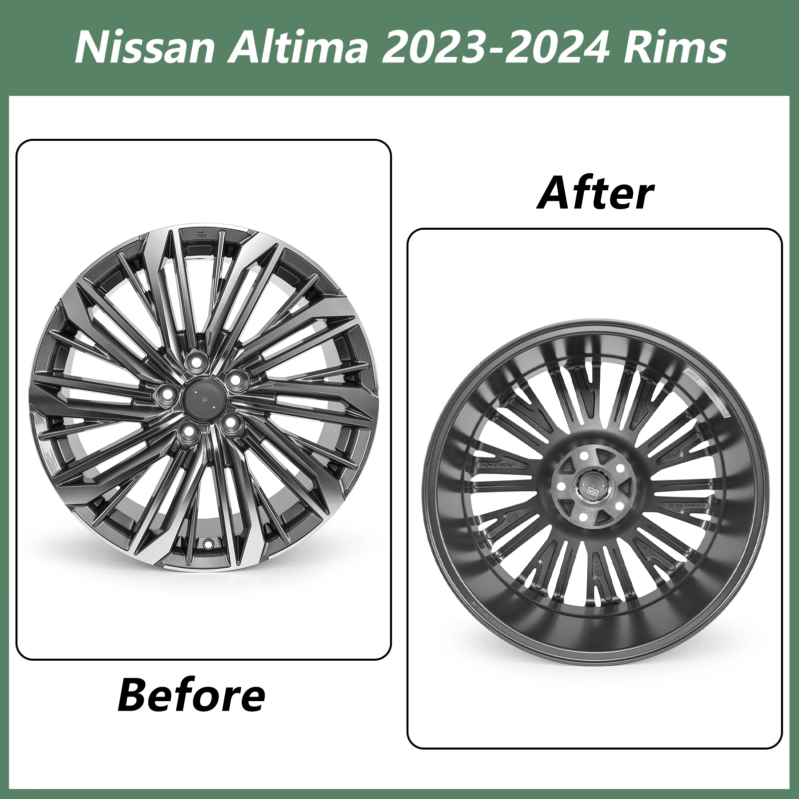 1PC 19X8 Zoll Aluminium Auto Räder Felgen Ersatz Radnabe Geeignet Für 2023-2024 Nissan Altima graue Räder