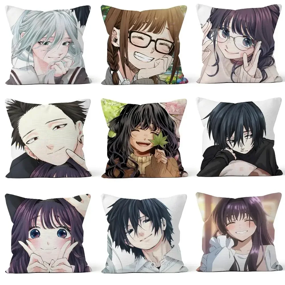 Anime Kaoru Hana Kaoruko Waguri Rintaro Cushion Cover Throw Pillow Soft Short Plush Cozy Durable For Sofa Bedroom Home Decor