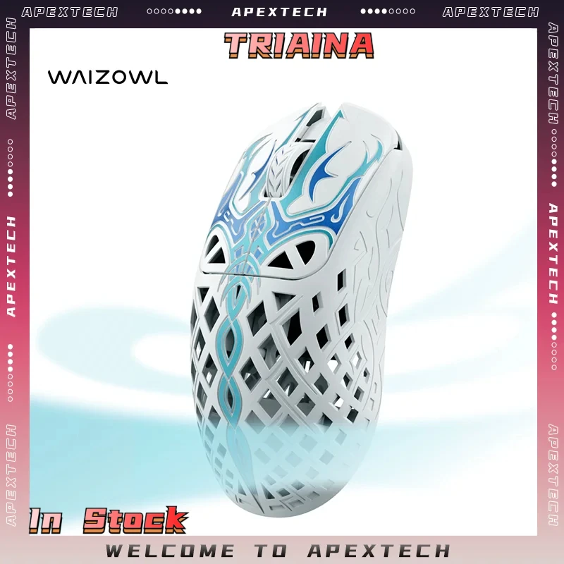 

Беспроводная игровая мышь Waizowl Triaina, 49 г, из магниевого сплава и стекловолокна, с ультра-сенсором PAW3950, три режима подключения: Bluetooth, 2.4G, для киберспорта