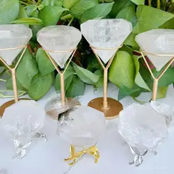 3D Diamond with Stand, Natural Crystal, Clear Quartz, Home Decoration, 1Pc