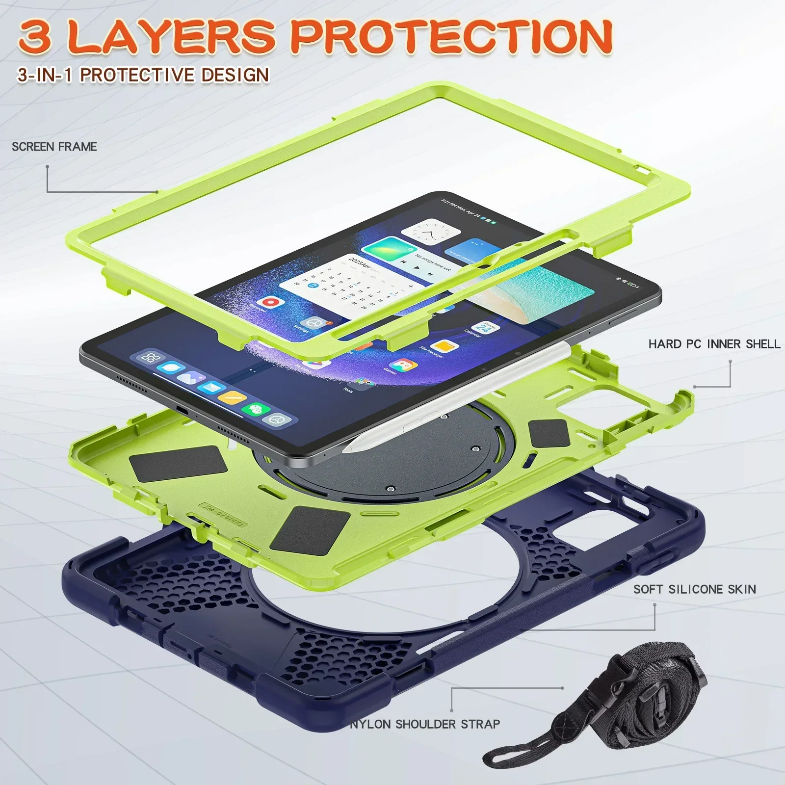 Imagem -05 - Capa de Silicone à Prova de Choque com Alça de Ombro Capa Segura para Crianças Xiaomi mi Pad Pro mi Pad6 Mipad5 Tablet 11