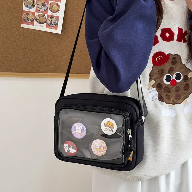 New Cute Mini Ita Shoulder Bag Sweet Girls Transparent Comic Bag Phone Small Crossbody Bag DIY Display Doll Badge Handbag Purses view 3