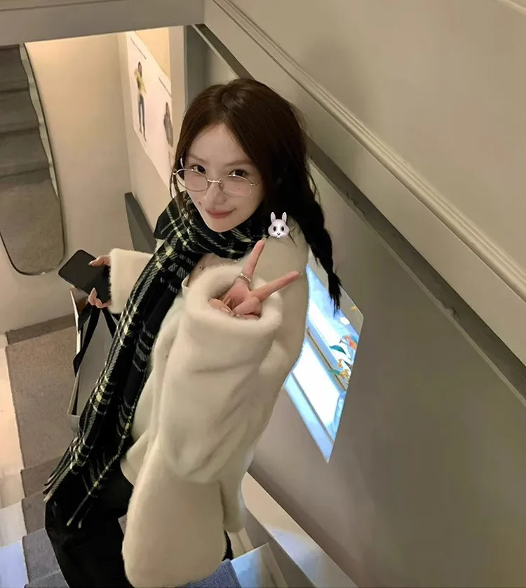 フェイクファー クロップドジャケット コート レディース ファーリー 秋 オーバーロング ナイトクラブ 若い 日本風 薄手 ニット アブリゴス ファッショナブル トレンド