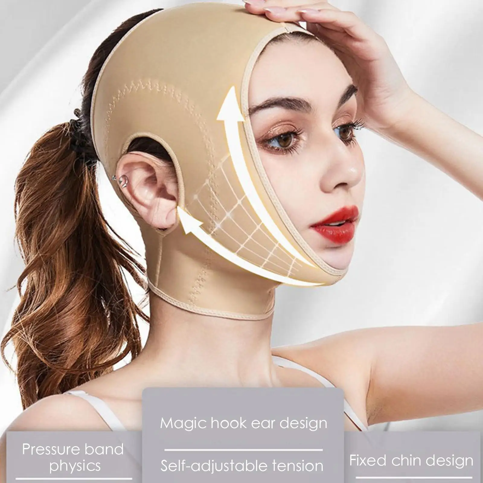 Maschera facciale sottile V Face Bandage Lift Up Belt riduce i nastri Face Sleeping Double Mask viso Chin Sculpting Face Lifting L2B1