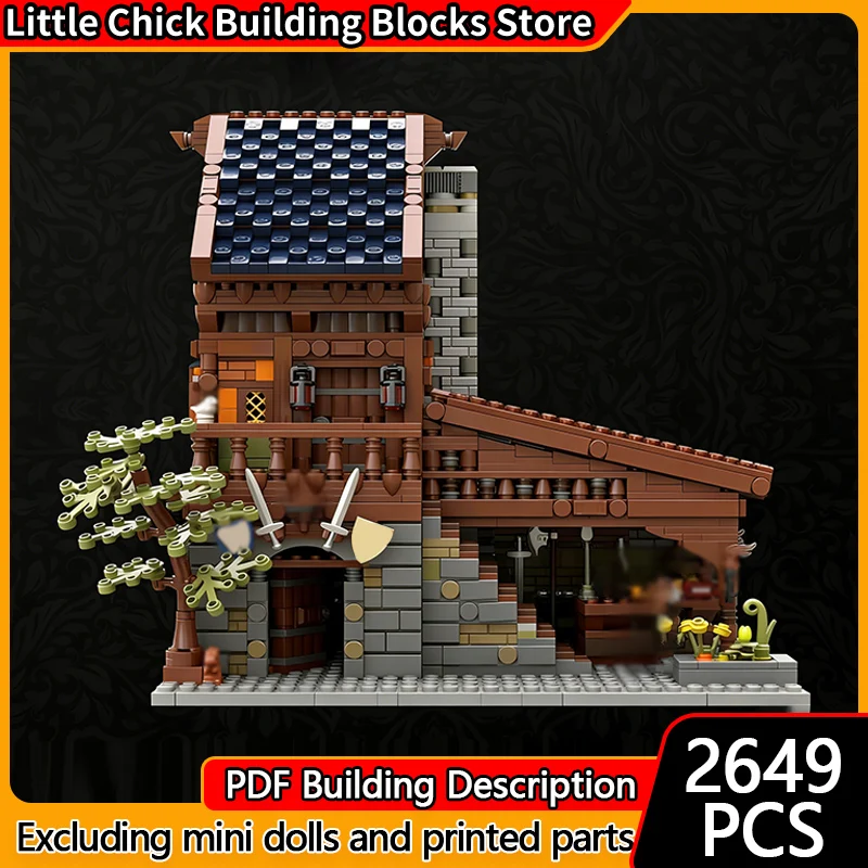 

City Street View Model MOC Building Bricks Blacksmith's Forge Modular Technology Children Holiday Gifts Assemble Toys Suit