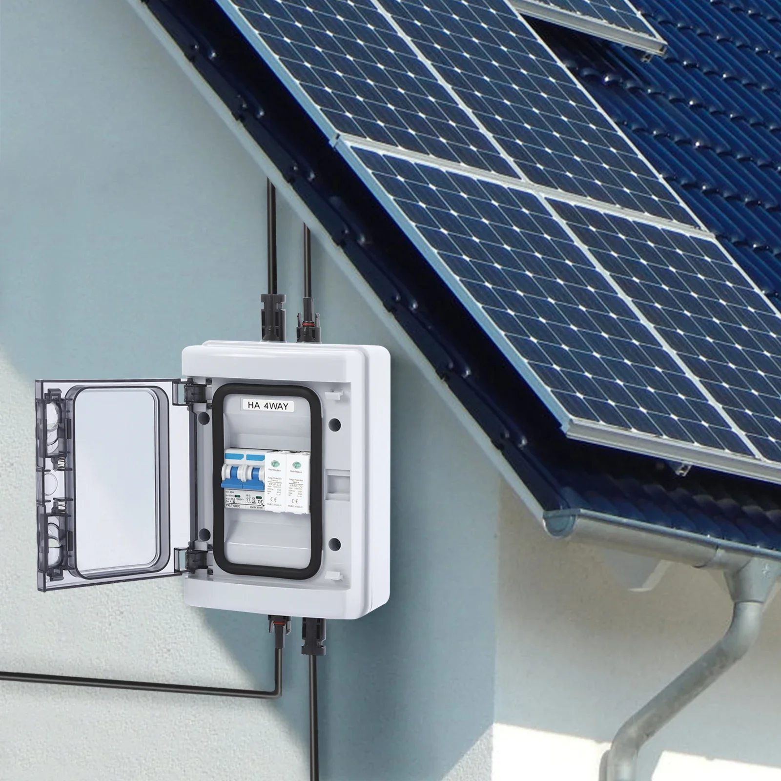 ABS+PC PV Combiner Box, IP65 wasserdichte Solar Combiner Box, DC1000V 40A 20-40kA für RV Home Solarsysteme, einfache Installation langlebig