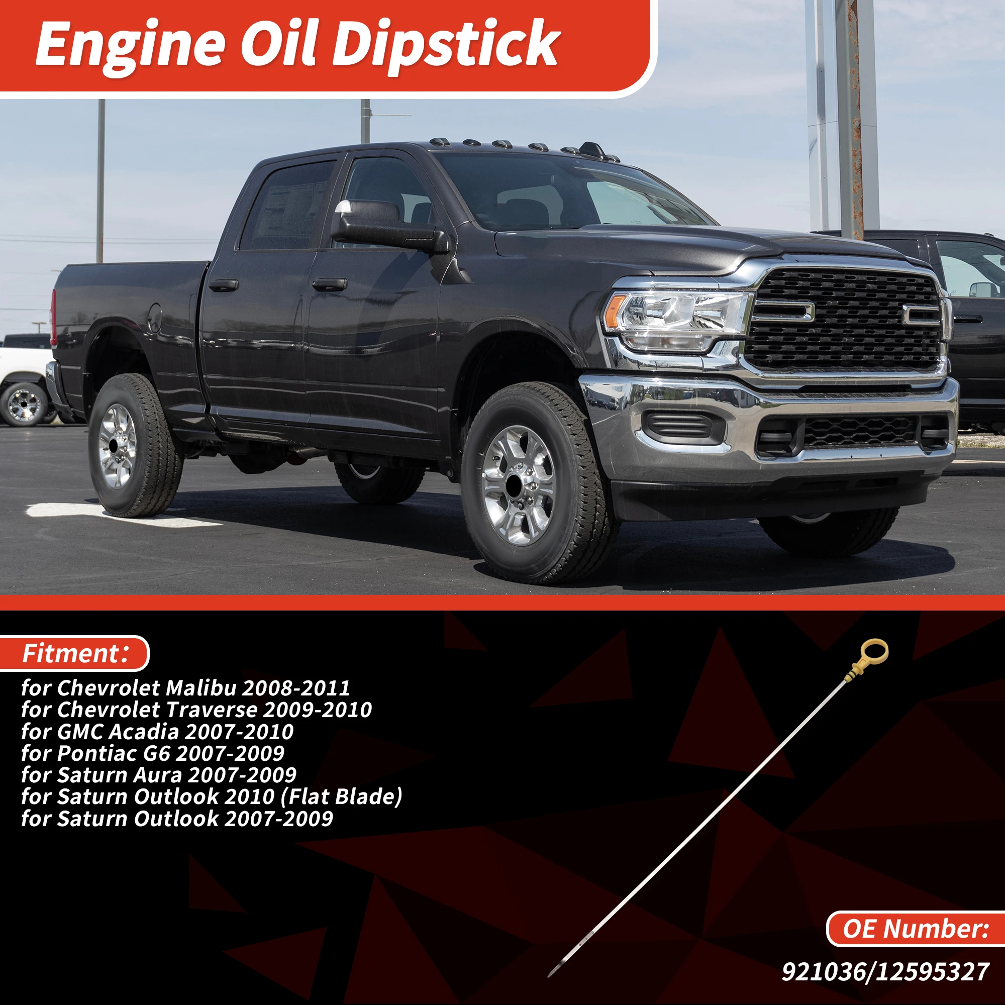 UXCELL Oil Dipstick Oil Level Dip Stick No.921036 for Chevrolet Malibu 08-11 Yellow 1Pc