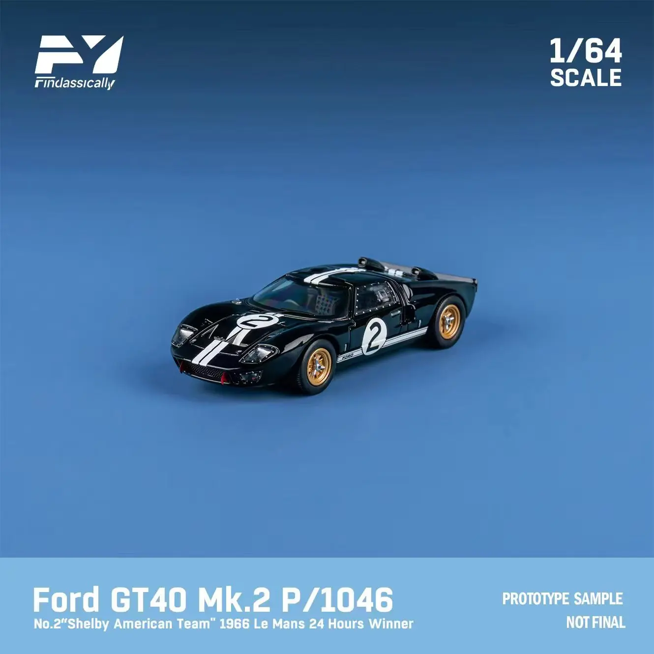 **Preorder**FindclassicallY 1:64 GT40 Mk II 1966 LeMans Diecast Model Car