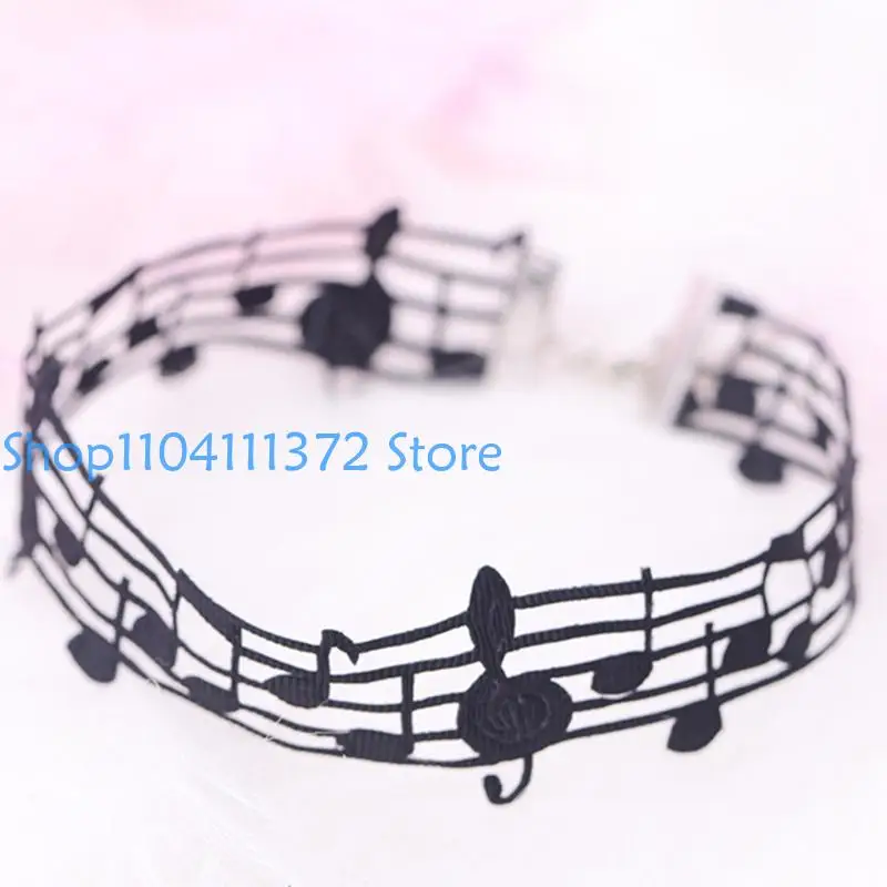 Collier en alliage ruban p9fe avec collier mode à note distinctive