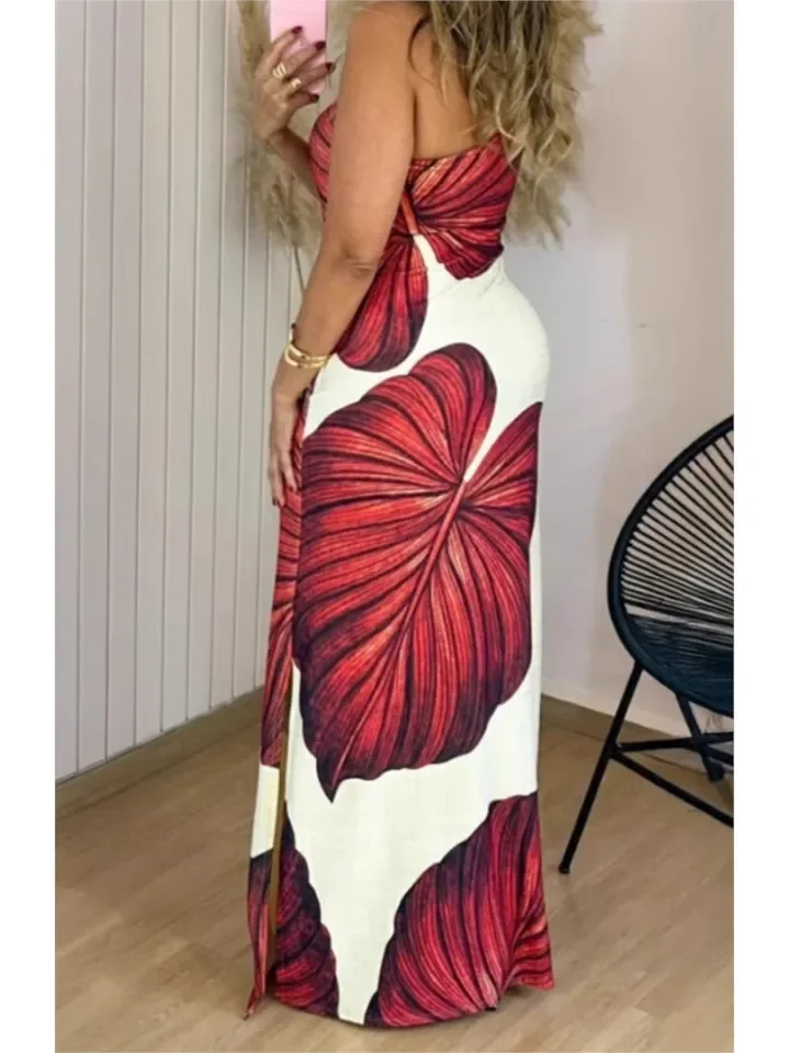 Summer Elegant Dress For Female Fashion Sleeveless One-Shoulder Dresses Women Casual Holiday Beach Skirts Womens Clothing New