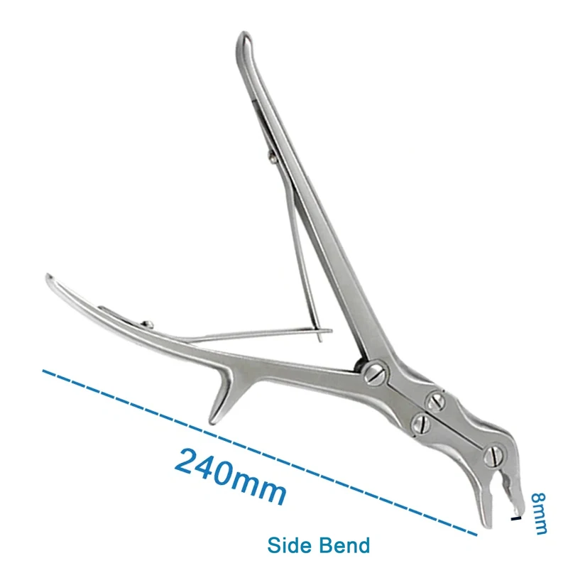Rongeur de hueso de doble articulación, instrumentos de ortopedia, mordaza curvada recta, envío gratis