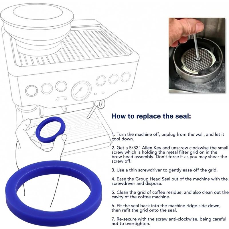 Coffee Machine Group Head Seal For E61 For Gaggia Silicone Group Gasket With Replacement Tools