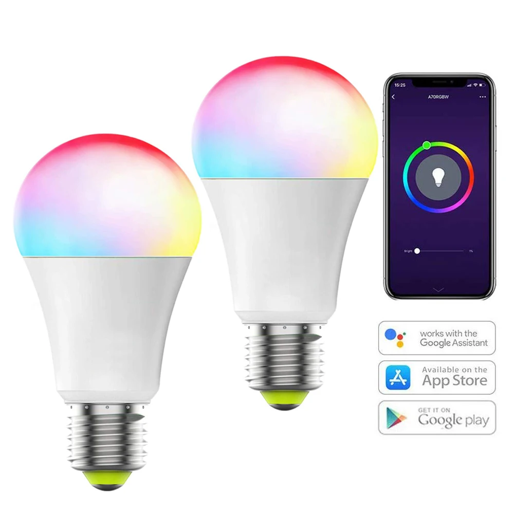 

E27 LED RGB Lamp Spotlight Bulb 9W 10W WiFi Smart Light Bulb 100-265V RGB+CW+WW LED Color Change Works with Alexa/Google Home